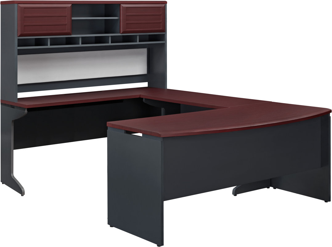 Latitude Run Elizabeth UShape Computer Desk with Hutch & Reviews Wayfair